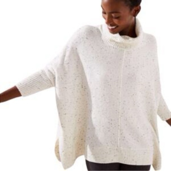 Loft Flecked Turtleneck Poncho Sweater Oversized Small New NWT - Picture 3 of 8